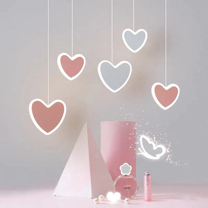 Creative Iron LED Chandelier – Butterfly, Flower & Heart Shapes (100–200 mm) – Duvencioglu