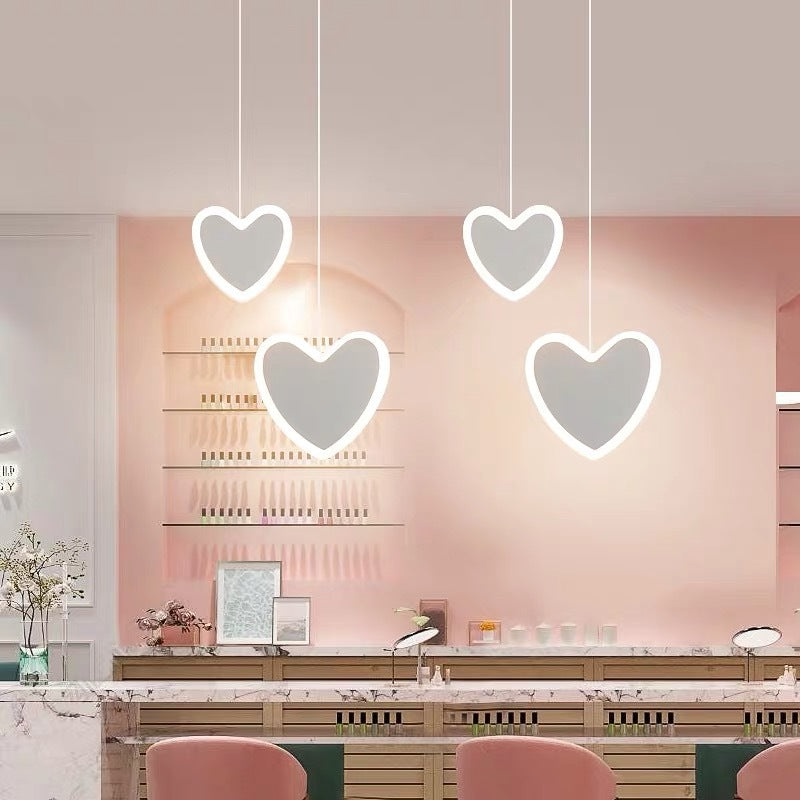 Creative Iron LED Chandelier – Butterfly, Flower & Heart Shapes (100–200 mm) – Duvencioglu