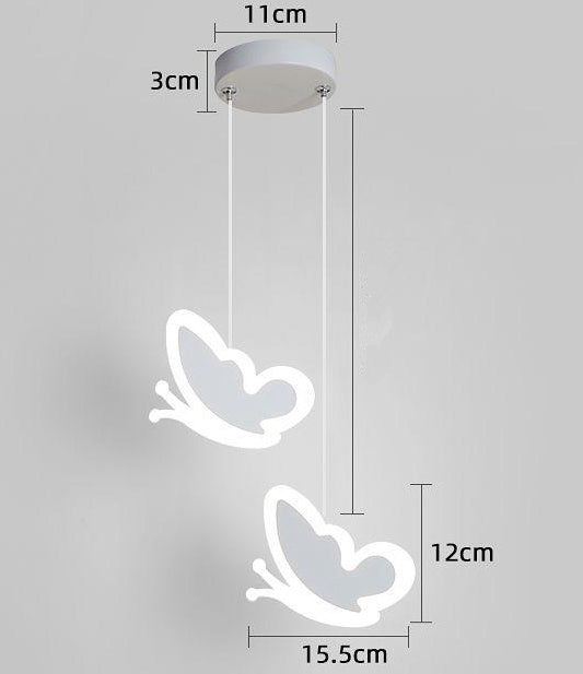 Creative Iron LED Chandelier – Butterfly, Flower & Heart Shapes (100–200 mm) – Duvencioglu