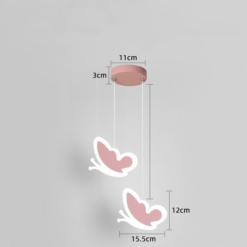 Creative Iron LED Chandelier – Butterfly, Flower & Heart Shapes (100–200 mm) – Duvencioglu