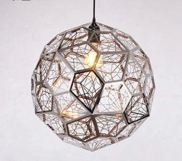 Stainless Steel Diamond Chandelier – Geometric Pendant Light – Duvencioglu
