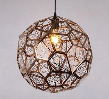 Stainless Steel Diamond Chandelier – Geometric Pendant Light – Duvencioglu