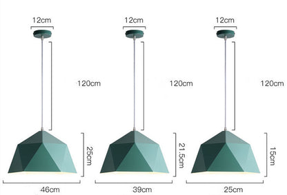 Geometric Hanging Pendant Light - Modern & Colorful Iron Lamp – Duvencioglu