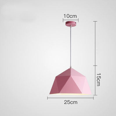 Geometric Hanging Pendant Light - Modern & Colorful Iron Lamp – Duvencioglu
