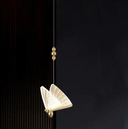 Modern Butterfly LED Chandelier – Acrylic & Aluminum Pendant Light – Duvencioglu