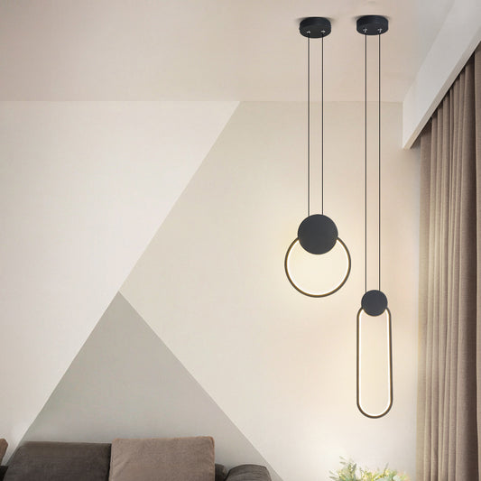 Nordic Iron & Acrylic LED Chandelier – 1100×130 mm Minimalist Pendant – Duvencioglu