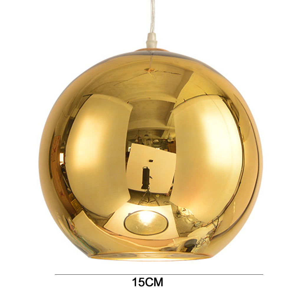 Electroplated Round Glass LED Chandelier – Café & Bar Pendant (1.5 m Drop) – Duvencioglu