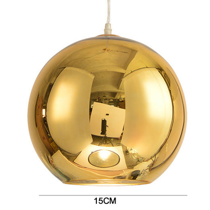 Electroplated Round Glass LED Chandelier – Café & Bar Pendant (1.5 m Drop) – Duvencioglu