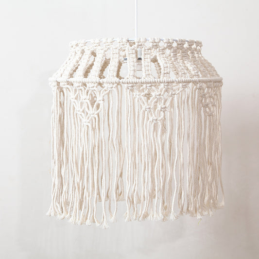 Nordic Boho Woven Lampshade - Creative Cotton Rope Wall Decor – Duvencioglu