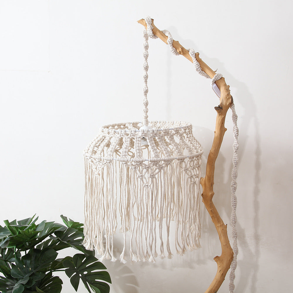 Nordic Boho Woven Lampshade - Creative Cotton Rope Wall Decor – Duvencioglu
