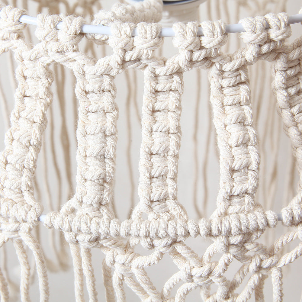 Nordic Boho Woven Lampshade - Creative Cotton Rope Wall Decor – Duvencioglu