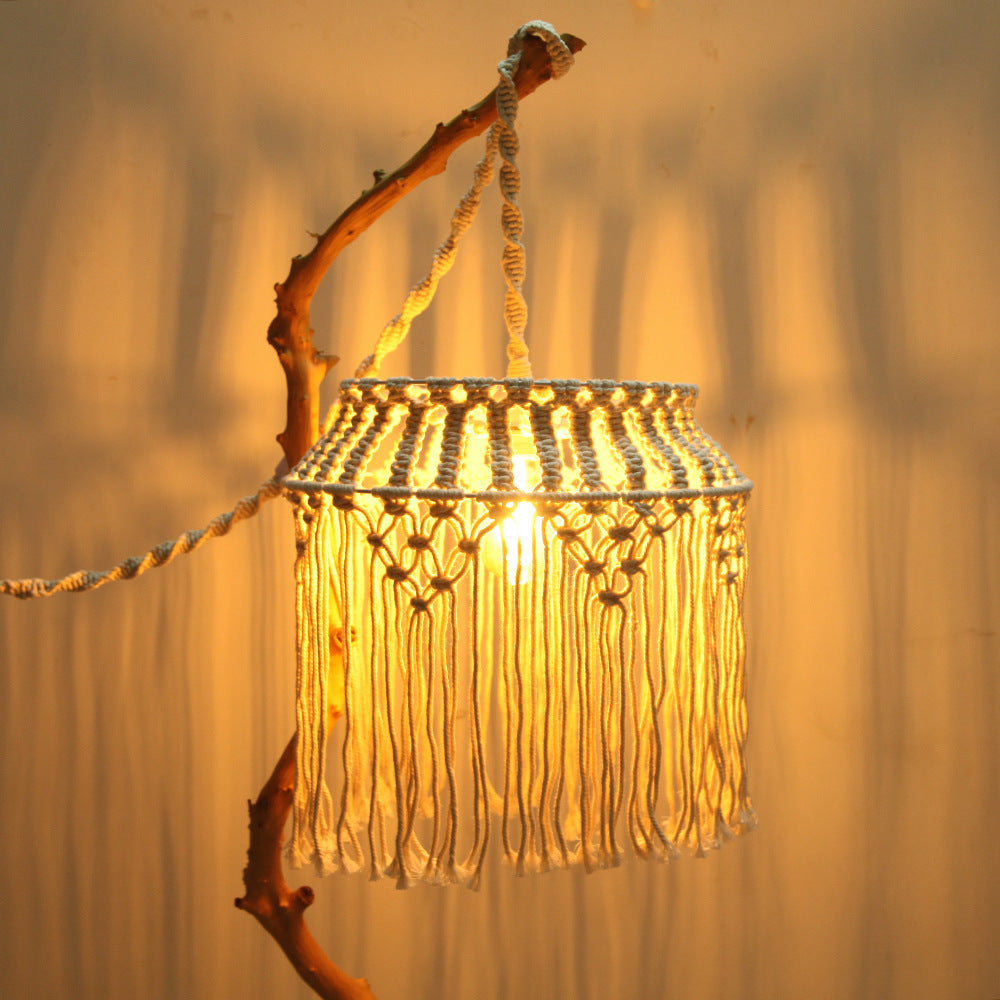 Nordic Boho Woven Lampshade - Creative Cotton Rope Wall Decor – Duvencioglu