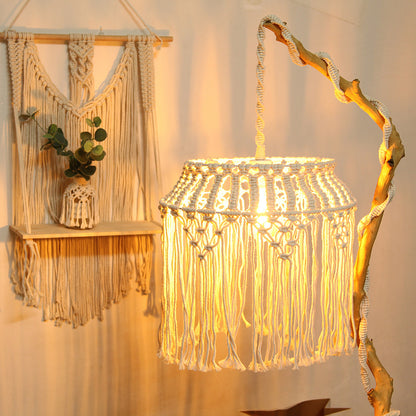 Nordic Boho Woven Lampshade - Creative Cotton Rope Wall Decor – Duvencioglu
