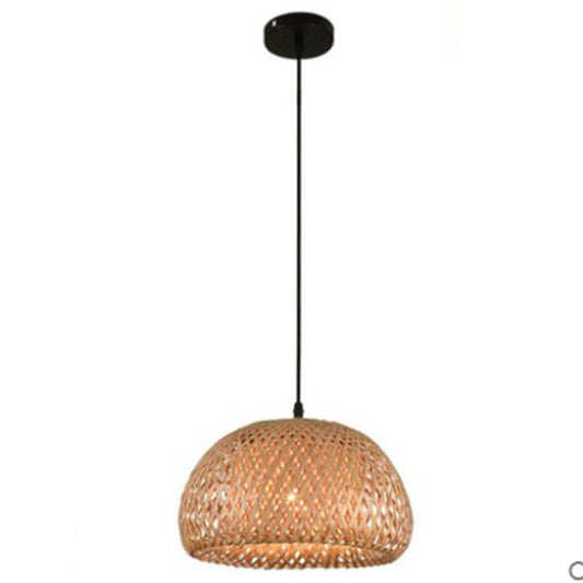 American Garden Bamboo Rattan Chandelier – Southeast Asian Pendant (Ø 600 mm) – Duvencioglu