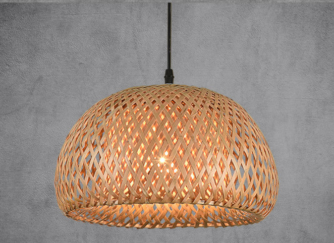 American Garden Bamboo Rattan Chandelier – Southeast Asian Pendant (Ø 600 mm) – Duvencioglu