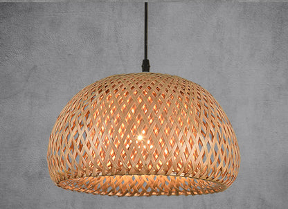 American Garden Bamboo Rattan Chandelier – Southeast Asian Pendant (Ø 600 mm) – Duvencioglu