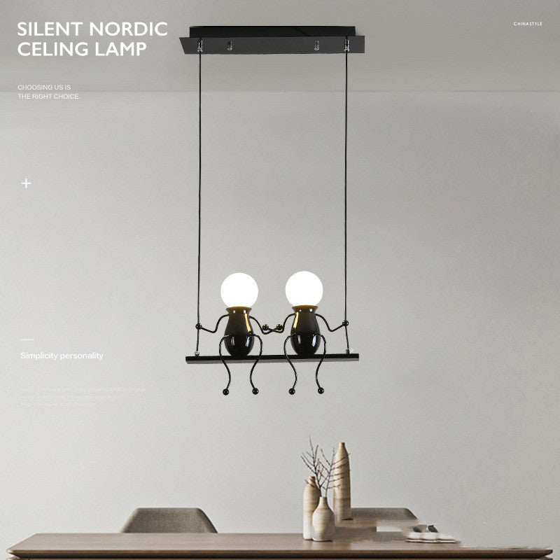 Nordic Wrought-Iron LED Chandelier – 6-Light Minimalist Pendant – Duvencioglu