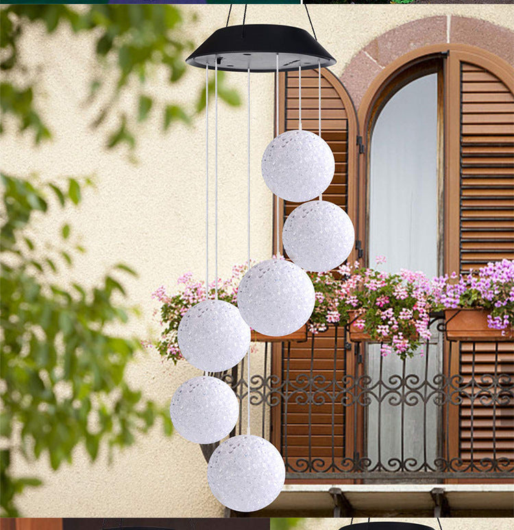 Solar-Powered Color-Changing Wind Chime Chandelier – IP65 Outdoor Pendant – Duvencioglu