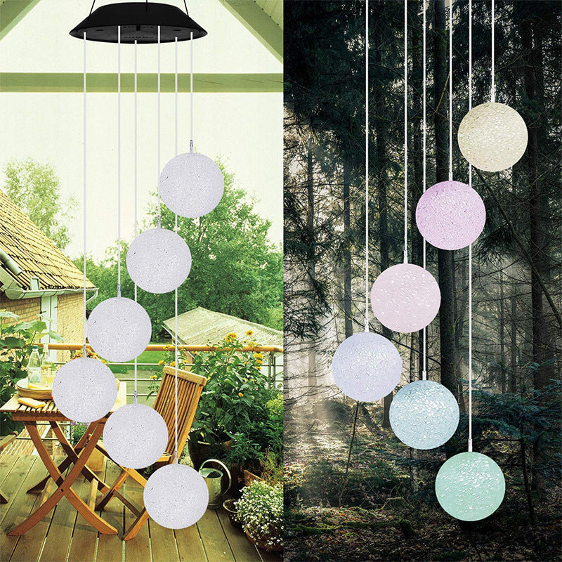 Solar-Powered Color-Changing Wind Chime Chandelier – IP65 Outdoor Pendant – Duvencioglu