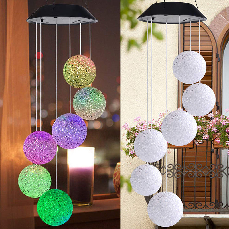 Solar-Powered Color-Changing Wind Chime Chandelier – IP65 Outdoor Pendant – Duvencioglu