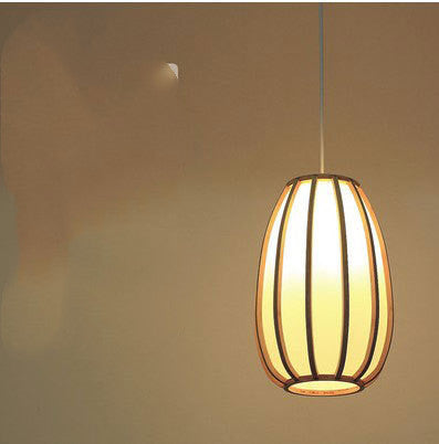 Wooden Lantern Pendant – Single-Head LED Chandelier (Ø15–43 cm) – Duvencioglu