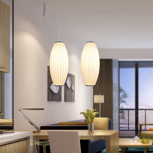 Japanese Silk Fabric Chandelier – Modern Minimalist Pendant (Ø 40 cm) – Duvencioglu