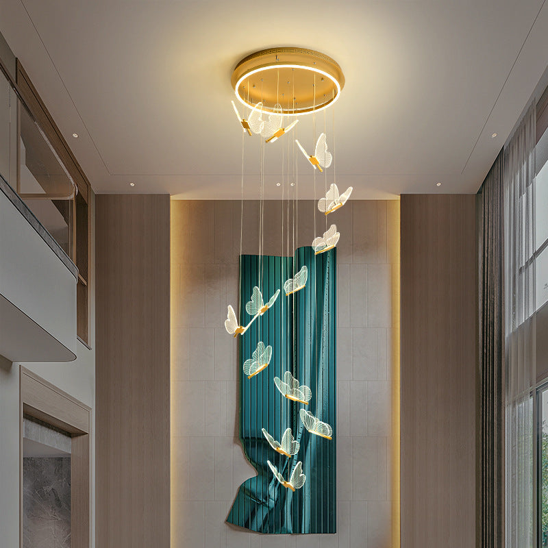 Duplex Revolving LED Chandelier – 3–24 Heads Gold Pendant – Duvencioglu