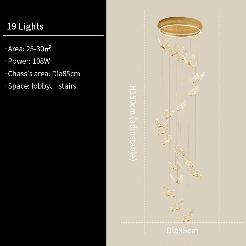 Duplex Revolving LED Chandelier – 3–24 Heads Gold Pendant – Duvencioglu