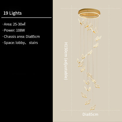 Duplex Revolving LED Chandelier – 3–24 Heads Gold Pendant – Duvencioglu