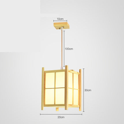 Wooden Tatami-Style LED Chandelier – 20–24×28–43 cm Pendant (Homestay & Tea Room) – Duvencioglu