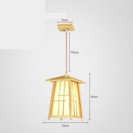 Wooden Tatami-Style LED Chandelier – 20–24×28–43 cm Pendant (Homestay & Tea Room) – Duvencioglu