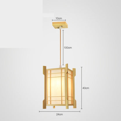 Wooden Tatami-Style LED Chandelier – 20–24×28–43 cm Pendant (Homestay & Tea Room) – Duvencioglu