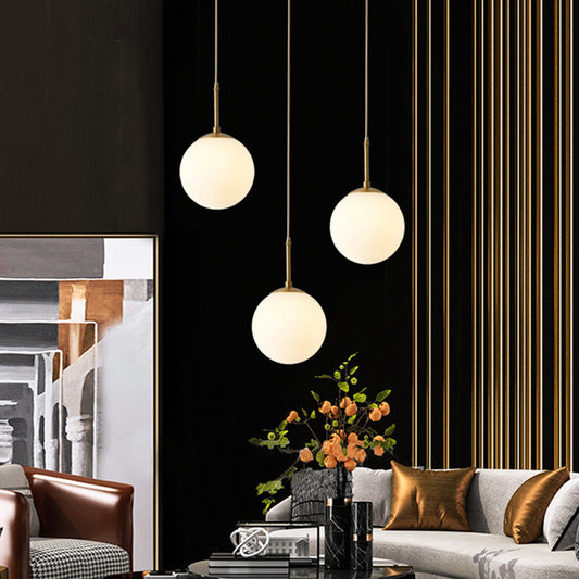 All-Copper Glass Single-Head Bedside Chandelier – Small Pendant (15–40 cm) – Duvencioglu