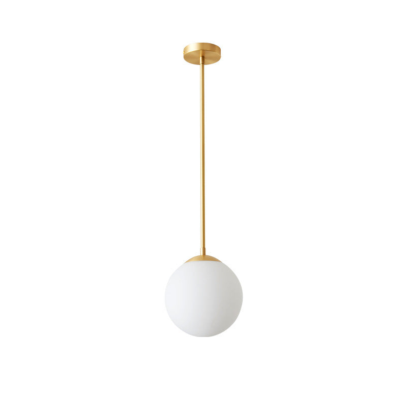 All-Copper Glass Single-Head Bedside Chandelier – Small Pendant (15–40 cm) – Duvencioglu