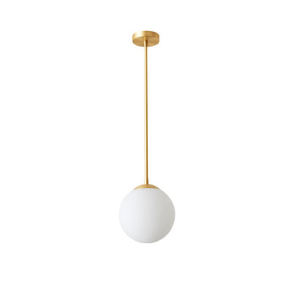 All-Copper Glass Single-Head Bedside Chandelier – Small Pendant (15–40 cm) – Duvencioglu
