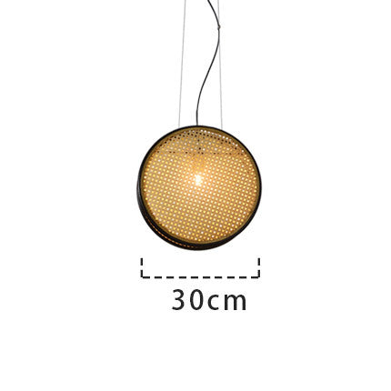 Creative Retro Rattan LED Chandelier – 30 cm & 40 cm Black-Iron Pendant – Duvencioglu