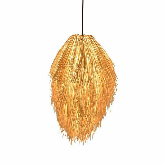 Idyllic Pinecone Rattan LED Chandelier – 300 mm Pendant – Duvencioglu