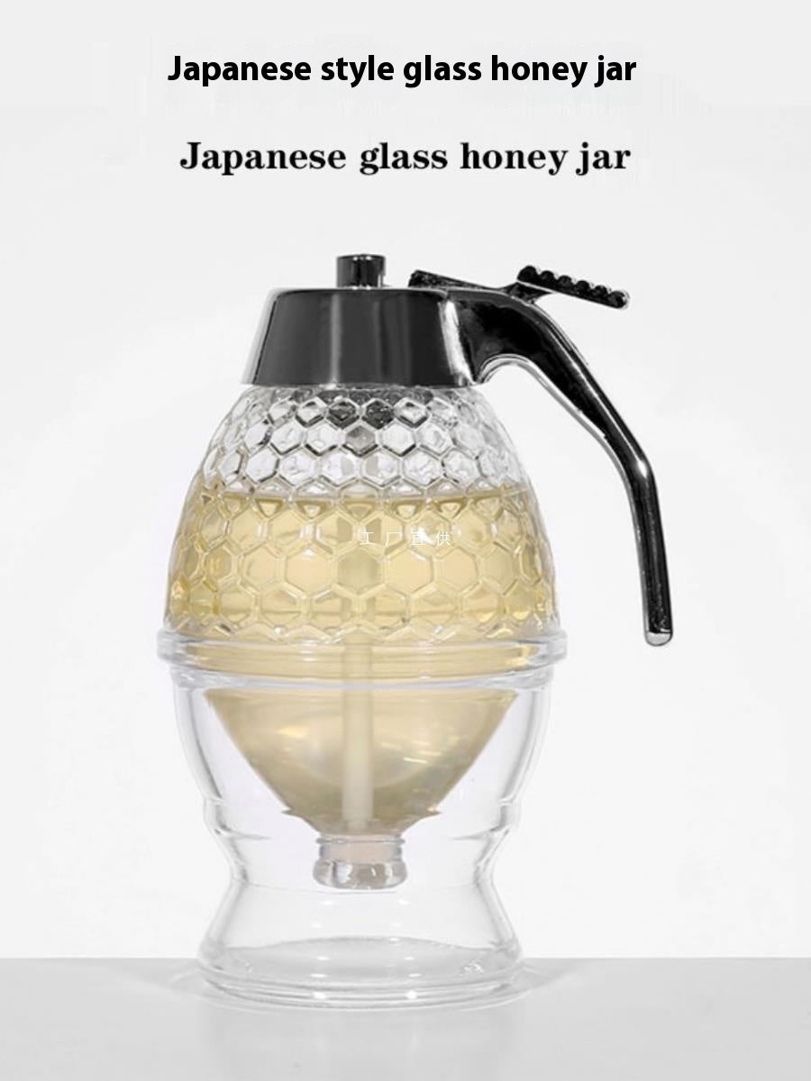 Elegant Glass Honey Pot - European Style Portable Honey Dispenser – Duvencioglu