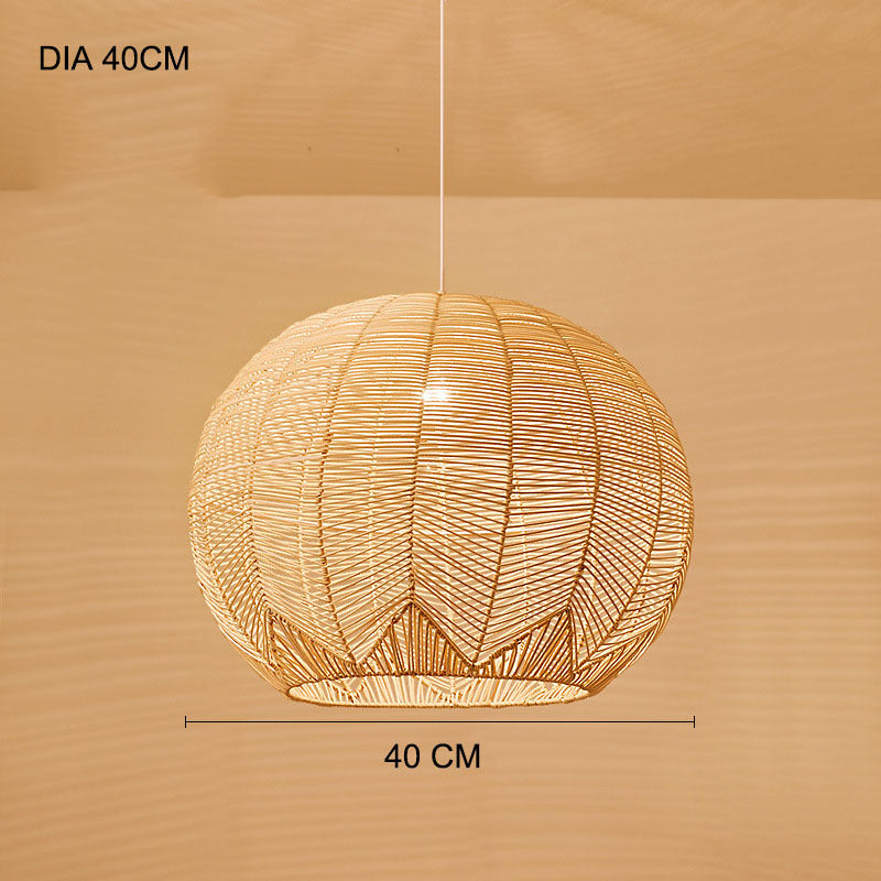 Japanese Zen Rattan Chandelier – 30 cm & 40 cm Designer Pendant – Duvencioglu