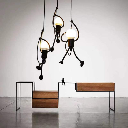 Villain-Style Iron LED Chandelier – Adjustable Pendant (1 m Drop) – Duvencioglu