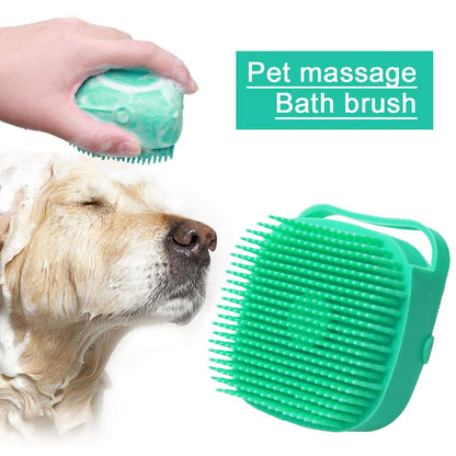 2-in-1 Pet Shampoo Massager Brush - Silicone Grooming Scrubber – Duvencioglu