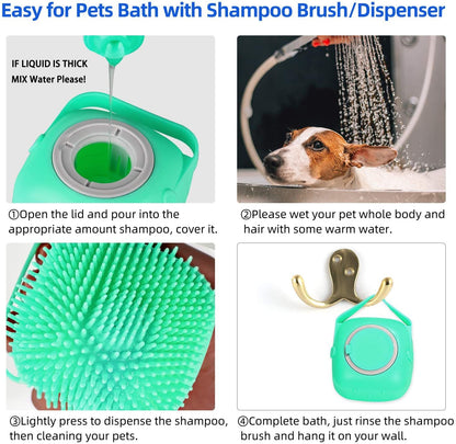 2-in-1 Pet Shampoo Massager Brush - Silicone Grooming Scrubber – Duvencioglu