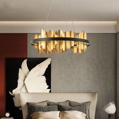 Postmodern Italian Luxury LED Chandelier – Ø 60/80 cm Organic Glass Pendant – Duvencioglu