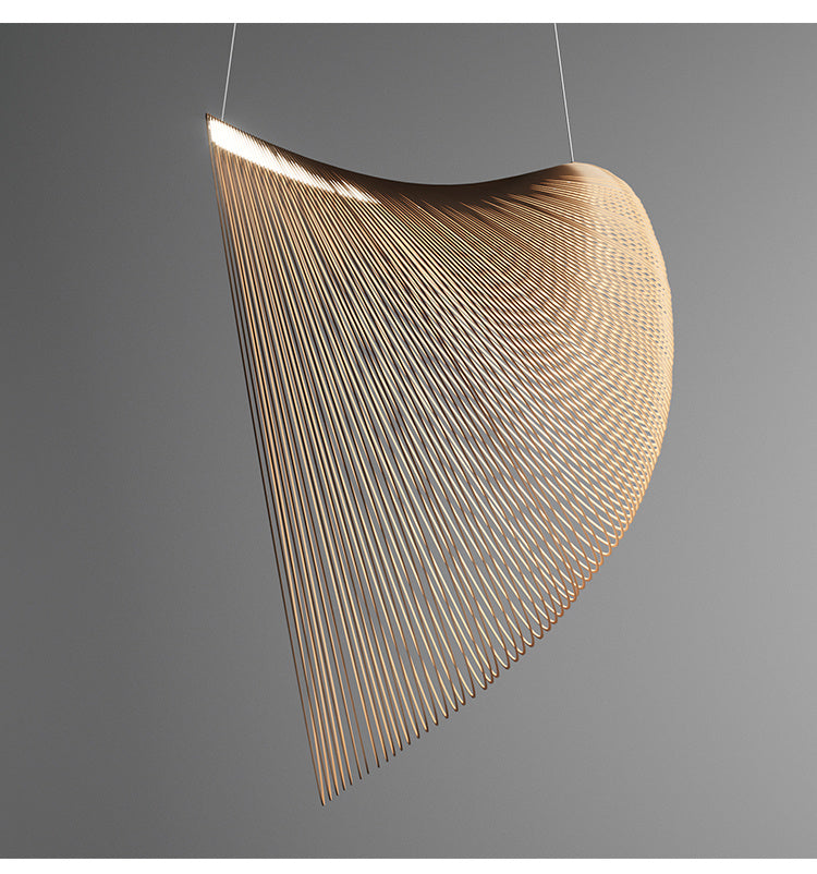 Nordic Wood-Log LED Chandelier – 40/60/80 cm Modern Pendant – Duvencioglu