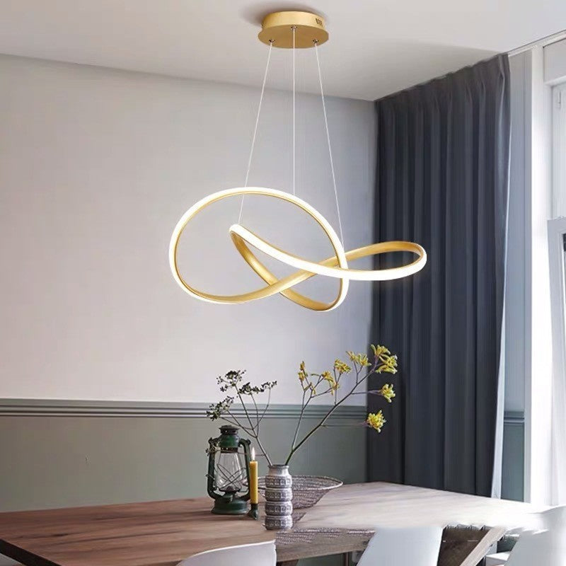 Adjustable Modern Iron LED Fish-Line Chandelier – Smart Eye-Protection Dining Pendant – Duvencioglu