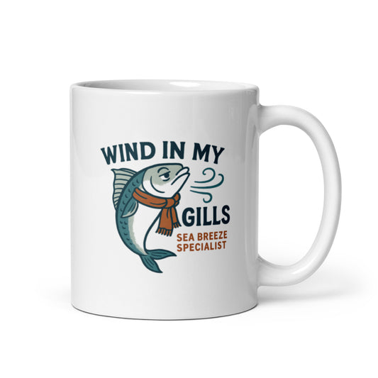 Wind in My Gills Mug – Funny Sardine Breeze Cup, Gift for Sailors & Sea Fans – Duvencioglu