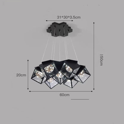 Nordic Star LED Chandelier – 5/7-Arm Iron Pendant Light (Black & White) – Duvencioglu