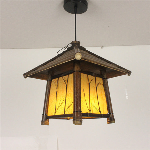 Southeast Asian Bamboo LED Chandelier – Retro Chinese Tea-Room Pendant – Duvencioglu