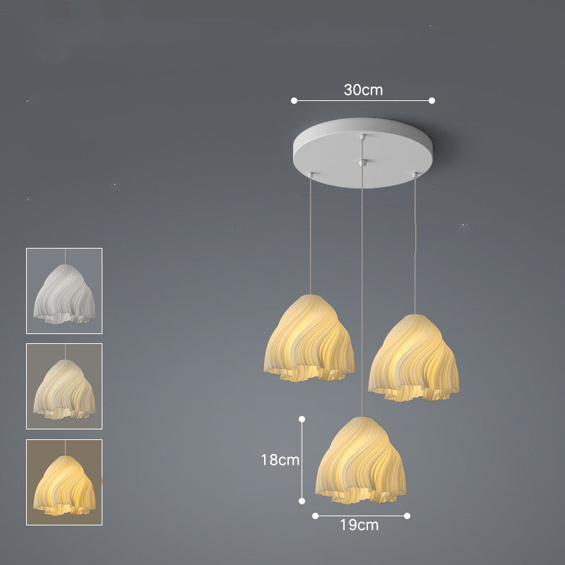Nordic Iron LED Fish-Line Chandelier – Tri-Color Dimmable Pendant – Duvencioglu