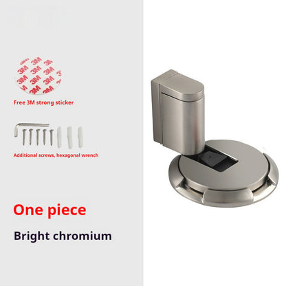 Punch‑Free Mechanical Floor Suction Door Stopper – Windproof, Heavy‑Duty